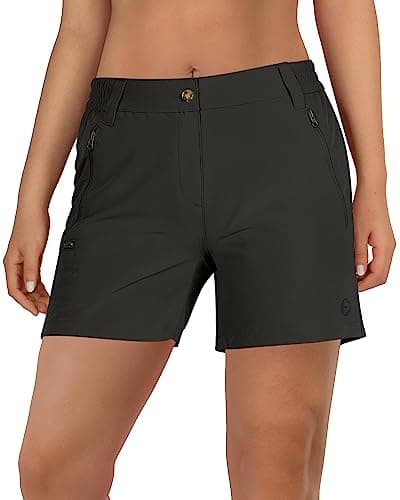 Image of Outdoor Ventures Women's Quick Dry Shorts UPF 50+ Lightweight Running Shorts, Ladies Stretch Sports Shorts for Golf Hiking Walking Gym Black UK12