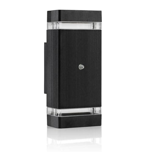 Image of Auraglow Dusk Till Dawn Sensor Double Up & Down Outdoor Wall Security Light (Black, Fitting Only)