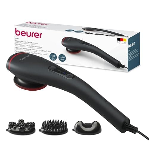 Image of Beurer MG24 Vibration Massager, 2 Soothing Massage Programs and 2 Intensity Levels for Ideal Relaxation, 3 Massage Attachments, Can Be Used All Over The Body, Black