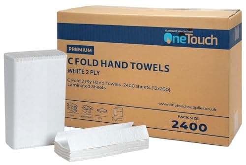 Image of C Fold Paper Hand Towels White 2 Ply, Multi-fold Paper Towels, Luxury Soft, Tear Resistant, Embossed for Superior Absorption Ideal for Kitchens, Restrooms, Offices, and Commercial Use | Pack of 2400