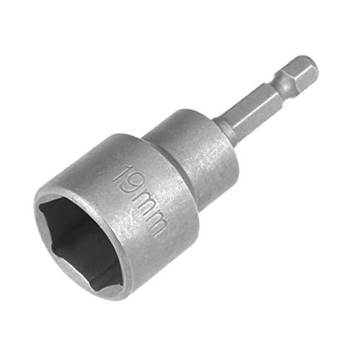 Image of Sourcingmap 1/4" Quick-Change Hex Shank 19mm Magnetic Nut Setter Driver Drill Bit, 65mm Length, Metric