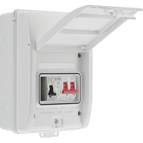Image of Sync Energy EV Consumer Unit with 40A 30mA Type A RCBO, Type 2 SPD, and 100A Main Switch, Electric Vehicle Enclosure, Double Pole, Weatherproof, 5 Module, BG Sync EV, White, IP65, CFEV5RDAW