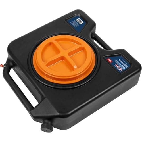 Image of Sealey Oil/Fluid Drain Pan & Recycling Container, 15L - Wheeled - DRP44, black