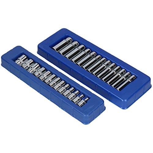 Image of AB Tools 1/4" Drive Shallow and Deep Metric MM 6 Sided Sockets 4mm - 14mm 26pc