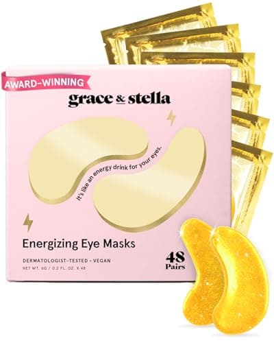 Image of Under Eye Mask - Reduce Dark Circles, Puffy Eyes, Undereye Bags, Wrinkles - Gel Under Eye Patches, Vegan Cruelty-Free Self Care by grace and stella (48 Pairs, Gold)