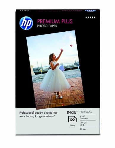 Image of HP Premium Plus Photo Paper High Gloss 4 x 6" 10 x 15 cm 280g/m2 Borderless 100 Sheets