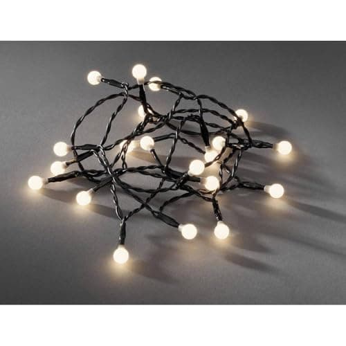 Image of Konstsmide Christmas Lights LED Berry Set Round Diodes/Indoor Use (IP20) Battery Fairy Lights/Battery Operated: 3xAA 1.5V (excl.)/6h Timer/20 Warm White Diodes/Black Cable String Lights