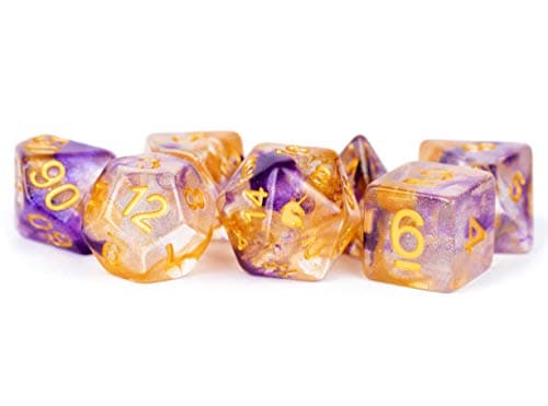 Image of Metallic Dice Games 7-Set: Unicorn: Royal Sunset