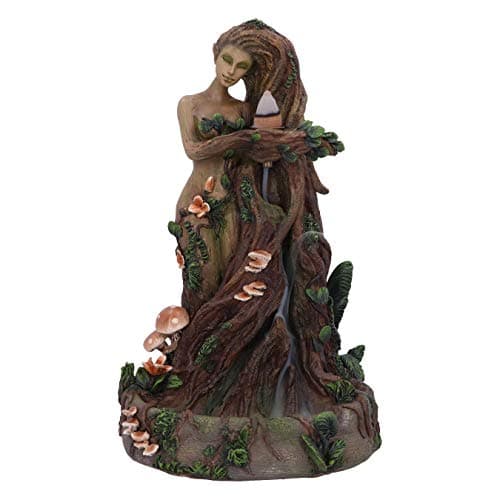 Image of Nemesis Now Lady Earth Female Tree Spirit Natural Backflow Incense Burner,Brown,23.5cm