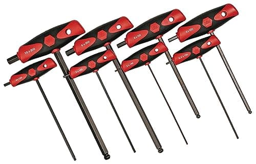 Image of Wiha 33496 8-Piece Soft Grip T-Handle Ball End Hex Metric
