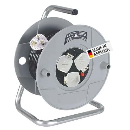 Image of Brennenstuhl Standard 3-way socket Cable Reel (Extension Lead 25m, with thermal cut-out protection, cable colour: black)