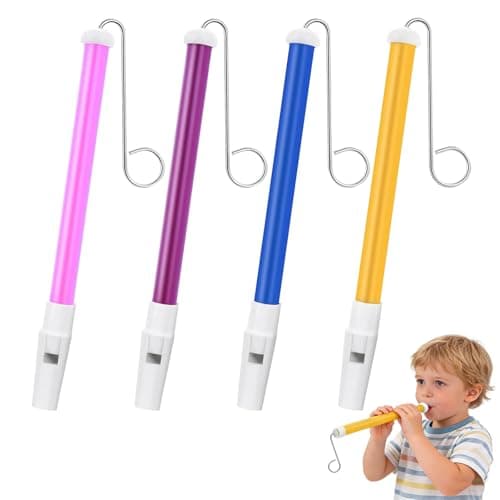 Image of JOZMMZEOOA 4 PCS Sliding Whistles Toy for Kids Slide Whistle with Stainless Steel Sliding Drawbars Musical Instrument Toy In Flute Instrument for Parent- Child Games Kids Gift Birthday Gift
