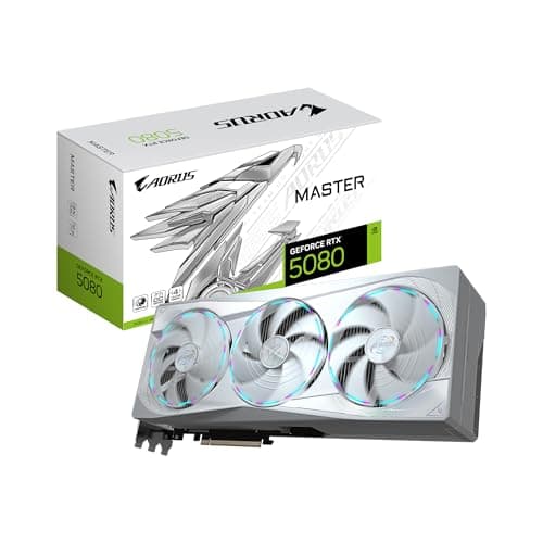Image of GIGABYTE AORUS GeForce RTX 5080 Master ICE 16G Graphics Card, WINDFORCE Cooling System, 16GB 256-bit GDDR7, GV-N5080AORUSM ICE-16GD Video Card