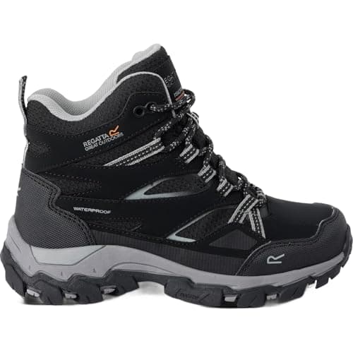 Image of Regatta Kids Holcombe III Walking Ankle Boots Water Resistant Padded Hiking Footwear