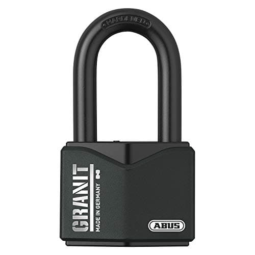 Image of ABUS Granit 37/55HB50#SZP High Shackle Padlock Security Card and Key with LED Light - Outdoor Use - ABUS Security Level 10 - Black