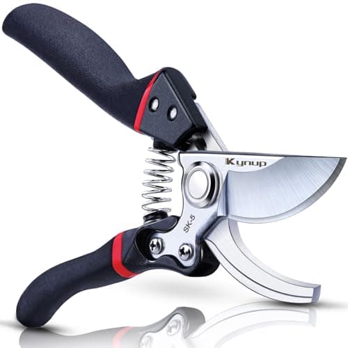 Image of Kynup Garden Secateurs - SK-5 Steel Gardening Shears with Ergonomic Anti-Slip Handle, Gardening Pruning Scissors, Bypass Pruning Secateurs for Trimming & Hedge Shears Cutting - Garden Tools - Black