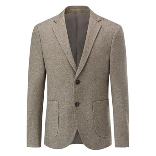 Image of Allthemen Men's Blazer Regular Fit 2 Buttons Suit Jacket Casual Sports Coats for Business Wedding Khaki L