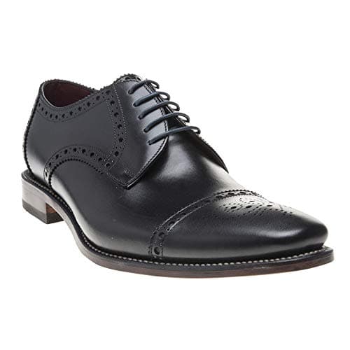 Image of Loake Mens Foley Brogue Shoes Black 11 UK