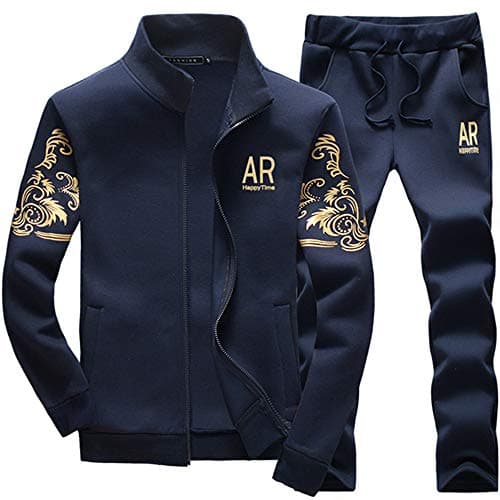 Image of MANLUODANNI Men's Tracksuit Sets Bottoms Full Zip Jogging Gym Suit Jacket with Pockets, L, 078blue