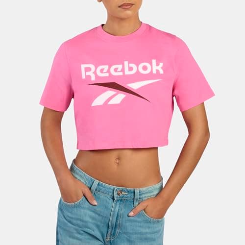 Image of Reebok Sadie 2 Colour Logo CRW Cropped SS Tee Pink
