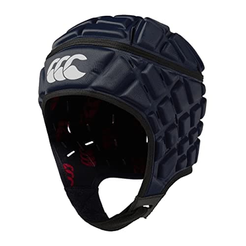 Image of Canterbury CCC Rugby Raze Headguard, Scrum Cap, Full Coverage, Soft-Edged Chin Strap, Designed Holes Aid Ventilation, Foam Padding,Navy,XS
