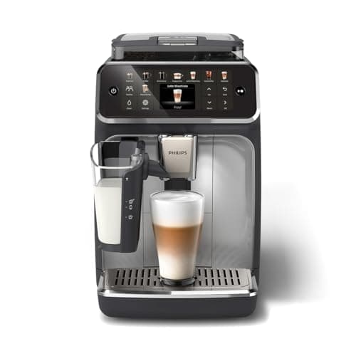 Image of Philips 5400 Series Bean to Cup Coffee Machine – 12 Coffee Varieties, LatteGo Milk Frother, Fastest-to-Clean, Ceramic Grinder, Fully Automatic Espresso & Cappuccino maker – Black, Silver (EP5446/70)