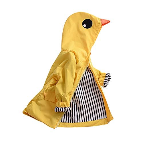 Image of Miyanuby Toddler Baby Boy Girl Outfit Coat Cartoon Lightweight Hoodie Zipper Outdoor Kids Raincoat Windbreaker Jacket