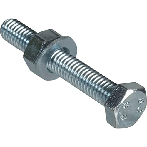 Image of ForgePack High Tensile Set Screws w/Nuts & Washers | M6 x 40mm | Zinc Plated | Pack 8