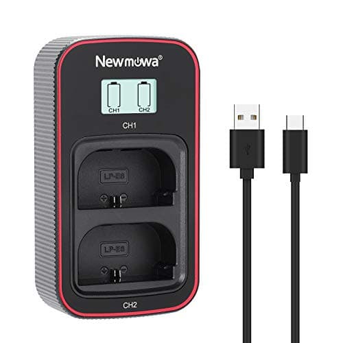 Image of Newmowa Smart LCD Display Dual USB Charger for Canon EOS 5D Series, 6D, 7D, 60D & EOS LP-E6/E6N Battery