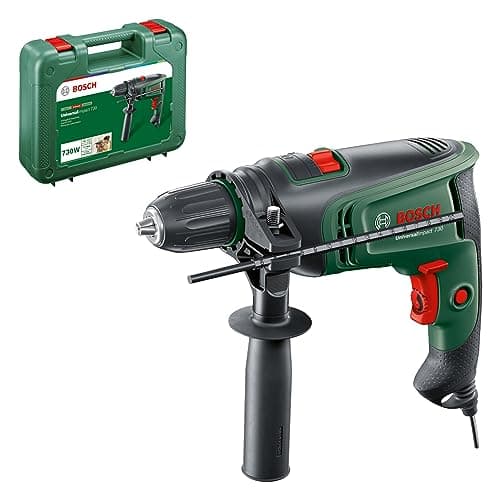Image of Bosch UniversalImpact 730 Electric Hammer Drill, 730 W (Precision Drilling in Masonry, Wood and Steel, Carrying Case)