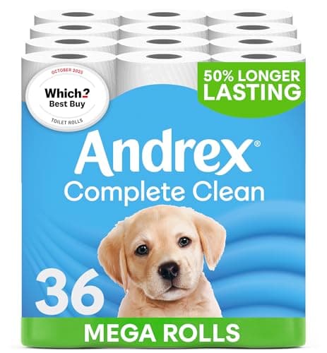 Image of Andrex Complete Classic Clean Mega Toilet Roll - 36 Mega XL Rolls, Packaging May Vary