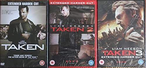 Image of Taken Trilogy EXTENDED HARDER CUT ultimate complete dvd collection Taken + Taken 2 + Taken 3