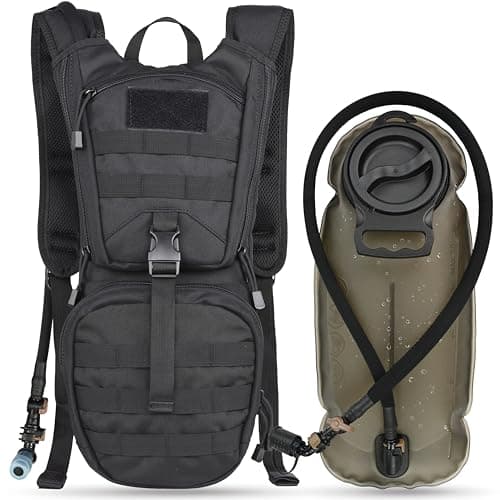 Image of MARCHWAY Tactical Molle Hydration Pack Backpack with 3L TPU Water Bladder, Military Daypack for Cycling, Hiking, Running, Climbing, Hunting, Biking (Black)