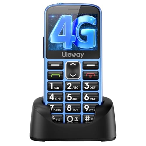 Image of uleway 4G Big Button Mobile Phone for Elderly Senior Cellphone Easy to Use Basic Mobile Phone SIM Free Unlocked Senior Phone With SOS Emergency Call Button(blue)