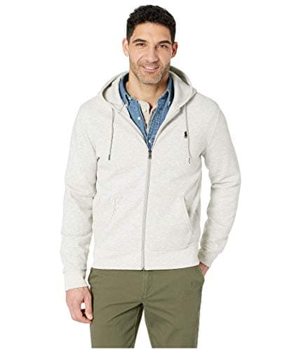 Image of POLO RALPH LAUREN Men's Double Knit Tech Full Zip Hoodie, Grey Heather, XL