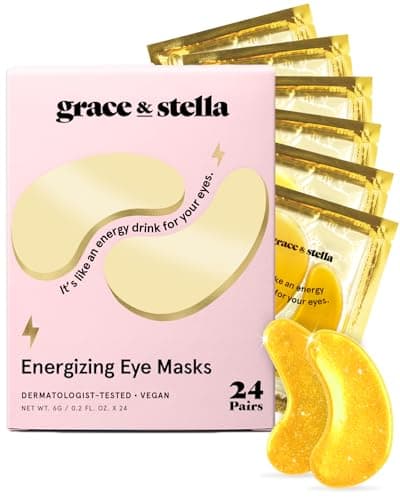 Image of Under Eye Mask - Reduce Dark Circles, Puffy Eyes, Undereye Bags, Wrinkles - Gel Under Eye Patches, Vegan Cruelty-Free Self Care by grace and stella (24 Pairs, Gold)
