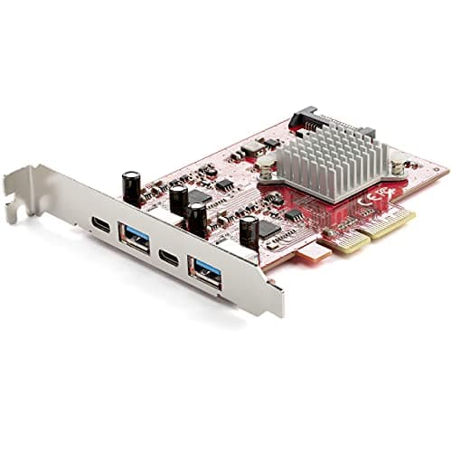 Image of StarTech.com 4-Port USB PCIe Card - 10Gbps USB PCI Express Expansion Card w/ 2 Controllers - 2x USB-C & 2x USB-A ports (USB 3.2/3.1 Gen 2) - USB/USB-C PCI-e Card - Full Profile (PEXUSB312A2C2V)