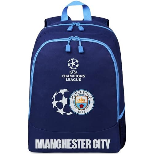 Image of MANCHESTER CITY F.C. Backpack for Men Teens, Rucksack for Work, Boys School Bag, Sports Travel Supporters' Merchandise Gear, Football Gifts for Men (Navy)