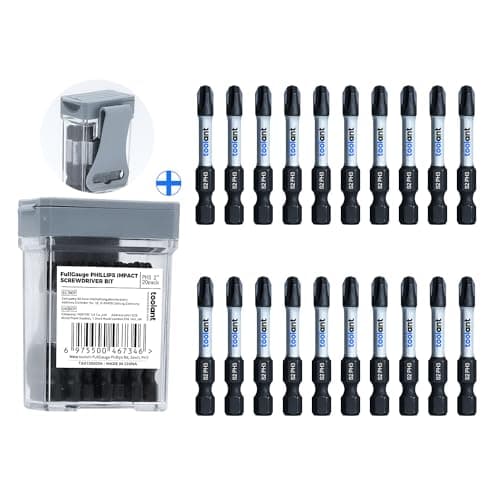 Image of toolant 2 Inch Phillips Bit#3 Magnetic Anti Slip Impact Screwdriver Bits Set,20pcs Insert S2 Steel PH3 Driver Dit Set with CNC Machined Tips for Power Drill