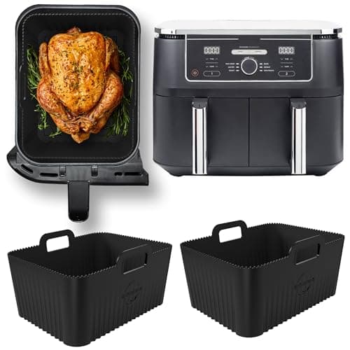 Image of Premium Silicone Liners for Ninja 9.5L AF400UK & DZ400UK Air Fryer | 0.8mm Ridges for Air Flow, 2.5mm Thick, Dishwasher Safe | Silicone Air Fryer Liner |