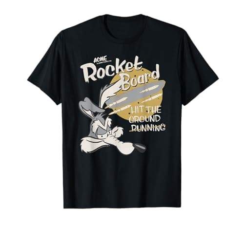Image of Looney Tunes Wile E Coyote Rocket Board T-Shirt