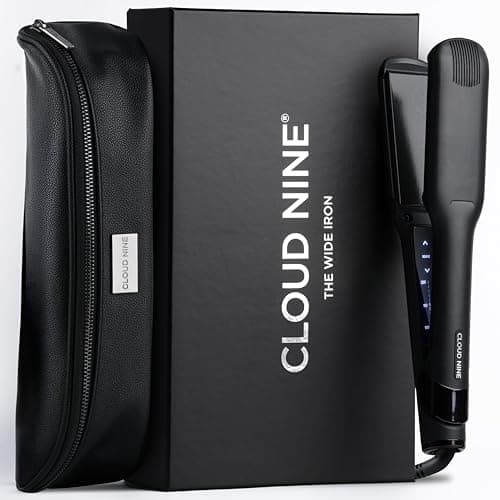 Image of CLOUD NINE The New Wide Iron Hair Straightener | Variable Temperature Control | Revive Mode Mineral-Infused Plates | Digital Display 360° Swivel Cord | Protective Guard | Strong Shiny Sleek Results