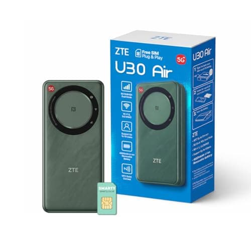 Image of ZTE U30AIR 5G Mobile WiFi Hotspot, Portable Pocket Router with SIM Slot, Unlocked 5G MiFi, Dual-Band Wi-Fi, Travel & Caravan Internet, High-Speed Connectivity for Multiple Devices