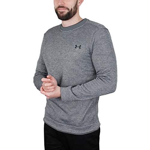 Image of Under Armour Mens UA Sweaterfleece Crew Sweater - Pitch Gray/Black - S