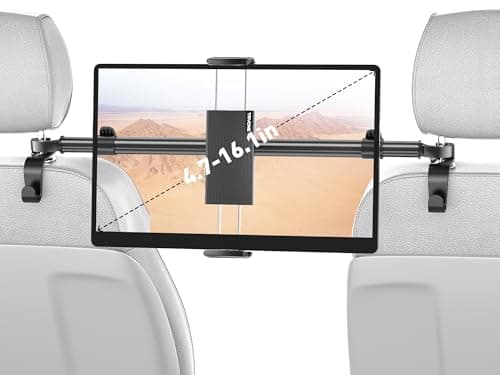 Image of TRYONE Car Tablet Holder Mount for iPad: Headrest Tablet Stand for Car Back Seat Compatible with iPad Pro Air Mini | Galaxy Tab | Kindle Fire HD | Switch OLED or Other 4.7-16.1" Devices
