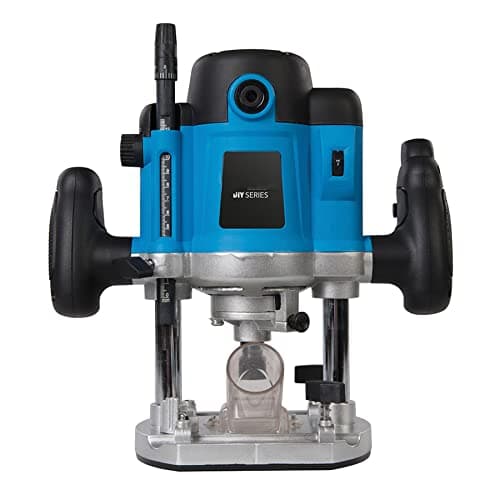 Image of Dapetz ® 1500w Plunge Router 1/2" Variable Speed with Soft Start, 50mm Plunge Depth with Fine Adjustment Dial and 7-Stage Turret Stop, Collets 1/2", 1/4", 8mm and 12mm for Woodworking DIY Tool