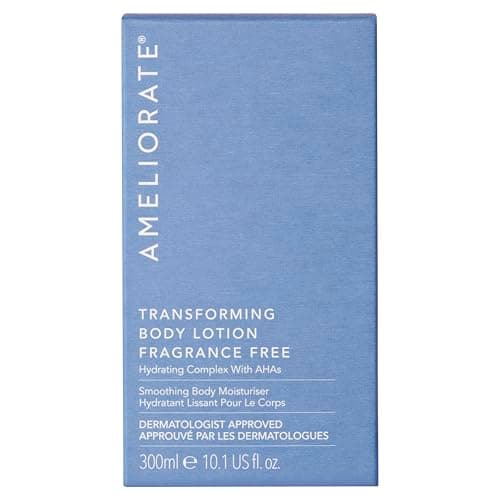 Image of AMELIORATE Transforming Body Lotion Fragrance Free 300ml for Keratosis Pilaris (KP), Rough, Bumpy Skin & Ingrown Hairs | Exfoliating Moisturiser with Lactic Acid (AHA) | Dermatologist Approved