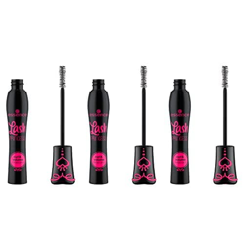 Image of essence MASCARA Lash Princess Curl & Volume, Black, Volumizing, Peanut-Shaped Brush, Vegan, Perfume-Free, Alcohol-Free, Pack of 3 (3 x 12 ml)