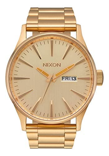 Image of NIXON Sentry SS A356 - All Gold - 100m Water Resistant Men's Analog Classic Watch (42mm Watch Face, 23mm-20mm Stainless Steel Band)