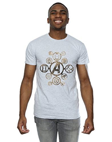 Image of Marvel Men's Avengers Infinity War Icons T-Shirt Sport Grey Large